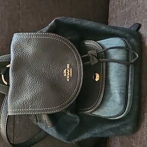 Coach denim mini backpack